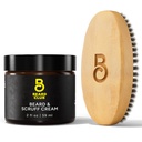 O Barba Clube Original Creme Barba & Brinde de javali escova para homens - Hidratante e hidratante para cabelos e pele facial mais saudável - Birchwood Barba escova para estilingue e domamento