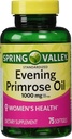 Evening Primrose Oil Women's Health Suplemento dietético Softgels, 1000 mg, 75 contagem