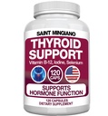 Suplemento de suporte da tireóide com cápsulas de iodo .120 para ajudar a massa corporal e melhorar a energia, cardiovascular, energia e foco Fórmula .. 14 Vitaminas naturais