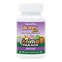 NaturalsPlus Animal Desfile AcidophiKidz, Berry Flavor - 90 comprimidos mastigáveis, em forma de animal - com Probióticos, FOS & Sementes de uva - 90 Total Servings