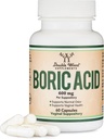 Supositórios de ácido bórico (600mg Supositório vaginal, contagem de 60) Suporta Balanço de pH vaginal, Controle de Odor (USP Grau médico pó fino, fácil dissolução, terceiro testado) por madeira dupla