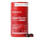 HumanN SuperBeets Heart Gummies - Beterraba Gummy com suporte energético, Extrato de semente de uva e Beetroot Powder, Açúcar grátis - Romã Berry Flavor, 60 Contagem