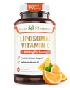 Suplemento dietético de vitamina C lipossomal, Cápsulas sem OGM, Sem soja, Sem glúten
