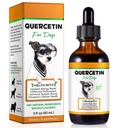 Quercetin para cães, Dog Quercetin Drops líquidos, Dog Quercetin Herbal Supplement Suporte Alergia Alívio, Saúde Celular, Imune Boost, Antioxidante -60 ml