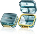 Caixa de comprimidos pequena, caso de pílula de viagem, recipiente de pílula diária de Acedida para bolso de bolsa, suporte de pílula de 7 compartimentos à prova de umidade, elegante medicamento portátil Organizador de vitaminas para suplementos de óleo de peixe, azul