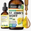 BIO KRAUTER St John's Wort Tintura - Hypericum Perforatum Extrato líquido para suporte de humor - alta absorção - Vegan Drops 2 Fl.Oz.
