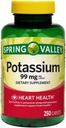 Spring Valley Potássio Caplets Suplemento dietético, 99 mg, 250 Contagem