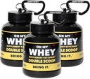 ONMYWHEY Protein Powder Container para ir - Funil de garrafa de água de viagem para misturas, recipiente pré-treino portátil Suplemento & Funis Dispenser, Mini pré-treino Suplementos Suporte Keychain Garrafas
