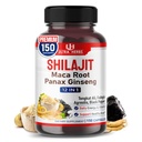 Shilajit Pure Himalayan - Energia Booster 85% Ácido Fulvic, Maca Root, Panax Ginseng, Tongkat Ali, Fadogia Agrestis - Metabolismo e Imunidade Suporte - 150 Cápsulas