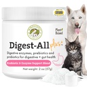 Orgânicos para cães com Enzimas Digestivas e Fibra Prebiótica - 2 Oz - Gato diário & Probióticos para Saúde Digestiva, Anti Diarréia & Suporte Gut - Suplemento de Pó Natural