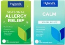 Pacote de pílulas de alívio de alergia sazonal não Drowsy dentro e ao ar livre da Hyland 60 CT e tablets calmos, alívio natural da ansiedade, nervosismo, estresse e irritabilidade 50 CT