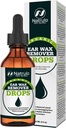 Remoção de cera de ouvido orgânica gotas para orelhas entupidas – Óleo de limpador de cera de ouvido natural para criança, adulto, bebê – Líquido de remoção de cera de ouvido para abrir orelhas, dores de ouvido, saúde do ouvido (Made in USA)