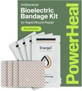 Kit de bandagem bioelétrica PowerHeal para cuidados de feridas e cura – única camada sem adesivo inclui hidrogel de ferida, pode ser cortado para caber – para cortes, abrasões, bolhas, queimaduras – 4-Pack, 2” x 2”
