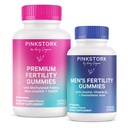 Gomas de fertilidade de cegonha rosa para mulheres e homens - Apoio à concepção pré-natal - Inositol, COq10, Folato - Equilíbrio Hormonal