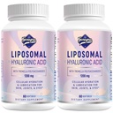 Suplementos de Ácido Hialurônico Lipossômico 1000mg-Alto Biodisponível Cápsulas de Ácido Hialurônico Dietário com 200 mg de Tremella Polissacarídeos para Hidratação dupla da pele, Lubrificação conjunta,2 embalagem