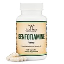 Benfotiamina 300mg Servimentos (Terceiro partido testado, 120 cápsulas, 150mg por cap) Não-GMO, para aumentar os níveis de tiamina B1 (mais absorvível do que a tiamina, gordura Solúvel) por madeira dupla