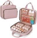 Damero Pill Bottle Organizer Bag, Organizador de sacos de medicina de viagem, Organizador de medicina e armazenamento para pílulas, vitamina, óleo de peixe, suplementos médicos para mulheres e homens, Misty Rose
