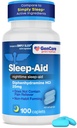 GenCare - Ajuda ao sono Difenidramina HCL 25mg Tampas azuis (100 Caplets) - Não hábito formando pílulas noturnas para dormir para adultos para dormir mais rápido e dormir mais fundo através da noite - Ajudas para dormir
