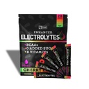Eletrolítico Melhorado Pacotes de Vara de Pó (Limeada de Cerejas (20 embalagens) w/ 0 Açúcar + BCAAs + B- Vitaminas Suplemento de Eletrolito w Zinco de Potássio e Magnésio para Hidratação - Eletrólitos de Keto