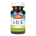 Carlson - Vitaminas A, D3, K2, 3000 mcg RAE Vitamina A, 125 mcg Vitamina D3, 90 mcg Vitamina K2 como MK-7, construção óssea, utilização de cálcio, 60 géis macios