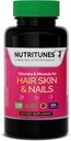 Pele e unhas Vitaminas – Biotina e fórmula de colágeno com vitaminas B, zinco e selênio – Promove a força do cabelo, hidratação da pele & saúde das unhas – 120 Softgels