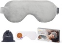 Máscaras de olhos aquecidos de luxo para olhos secos com sementes de linho e lavanda, Microondas calor quente olho comprimido umidade, Máscara de olhos ponderada para dormir, Hot Stye Eye Compress para olhos Puffy, Círculos escuros (Gray)