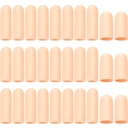 Frienda 30 peças Gel protetor de dedos berços tampa de silicone mangas para dedo rachando gatilho suporte (Apricot)