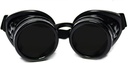 GloFX Steampunk Goggles Tinted - Rave EDM Festival Acessórios - Gótico Cosplay Solder Goggles - óculos pretos com preto tint lens