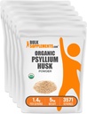 BulkSuplementos.com Psyllium orgânico Husk Powder - Psyllium Husk Powder for Baking, Fiber Supplement - Gluten Free, 1,4g por serviço, 1 kg (2,2 lbs) (Pacote de 5)