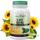 MoxyVites 5HTP 100mg Suplemento, Mais B6, 5 HTP Organic Whole Food - Melhor impulsionador de serotonina - Não-GMO, 120 Cápsulas Vegan