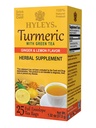 Hyleys Ginger Turmeric Tea Lemon Flavor - 25 sacos de chá (12 pacote - 300 sacos de chá Total) - Bem-estar Herbal Suplemento Chá Verde