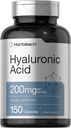 Horbäach Hyaluronic Acid Supplement 200 mg 150 Cápsulas Não-GMO e Gluten Free Supplement