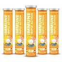 nutrazul Imune Triplo Ação Comprimidos efervescentes com vitamina C 1000mg, Vitamina D, Zinco, Suporte Rotina diária, Sem glúten, Livre de açúcar, Sem lactose, Aroma laranja, 20 Comprimidos (Pacote de 5x20)