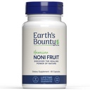 Cápsulas de fruta havaianas de Bounty da Terra - 60 tampas vegetarianas - Sistema imunológico saudável e apoio à saúde comum - 100% natural e puro Noni - vegetariano