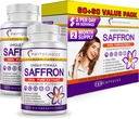 Suplementos de açafrão - 100% Pure Saffron Extract Cápsulas - Boost Energia & Mood, Foco, Visão, Suporta Olho, Retina e Lens Saúde, Apoio Saúde do Coração para Mulheres & Homens - Made in USA - 120 Cápsulas