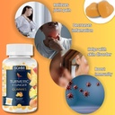SOHM Gummies de gengibre açafrão com gengibre, 60 Individualmente embrulhado, ajuda os distúrbios da pele, suporta a saúde conjunta -Pineapple flavor Gummies para adultos Homens e mulheres