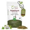 Via Orgânica Hawthorn Leaf and Flower Cut & Sifted (Crataegus monogyna) - Chá de ervas - European Wild-Harvest - USDA & Kosher Certified - Origem - Albânia (16 Oz)