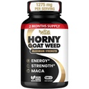 Erva de cabra com tesão 1275 mg MAX STRENGTH w/Maca (2 Mês de Fornecimento) - Complexo de Energia e Desempenho para Homens e Mulheres
