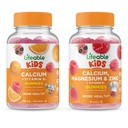Cálcio vitalício com vitamina D Kids + Magnésio de cálcio e zinco Kids, Gummies Bundle - Grande degustação, Suplemento Vitamina, Sem glúten, GMO livre, Gummy mastigável