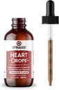 Strauss Naturals Heartdrops, Herbal Heart Supplements com Mistletoe Europeu e Extratos de Alho Envelhecido, 3.4 fl oz, sabor de canela