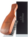 ZilberHaar Maior Hair & Barba escova para homens - Boar Bristles e Pearwood - Todos os tipos de barba e cabelo - Feito na Alemanha