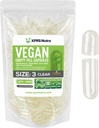 XPRS Nutra Tamanho 3 Cápsulas Vazias - 1000 Contagem Limpar Cápsulas Veganas Vazias - Comprimidos Vegetarianos - Enchimento de Cápsulas Vegetais DIY - Cápsulas Vegetais