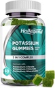 Potássio 3 em 1 chicletes complexos sem açúcar, Nova fórmula com citrato de potássio 99mg, Cloreto de potássio, Gluconato de potássio, Cães Pernas e Suplementos Músculos, 60 Chewables