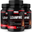 FORCE FACTOR LeanFire, 3-Pack, pílulas de energia pré-treino com extrato de chá verde e cafeína para aumentar a energia, construir músculo magro, melhorar o desempenho atlético e melhorar o foco, 90 cápsulas