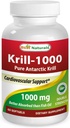 Melhor Naturals Krill óleo gel macio, 1000 mg, 60 contagem