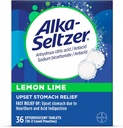 Alka-Seltzer comprimidos de alívio da azia de limão limão, alívio rápido da indigestão ácida, antiácido com sabor limão 36 Ct