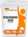 BulkSuplements.com Pó de ácido hialurônico - como Hialuronato de sódio, Suplementos de ácido hialurônico - Grau alimentar, sem glúten - 215mg por serviço, 100g (3,5 oz) (Pacote de 1)
