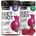 Beterrabas para alta pressão sanguínea 120 Pcs (2 Pack) - raiz de beterraba mastiga com pó de suco de romã - pastilhas de óxido nítrico para energia, Cardio Saúde - Gummy Suplemento para homens e mulheres - Açúcar grátis