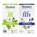 Himalaya Olá alegria com Ashwagandha para melhorar o humor e os espíritos e Olá ZZZs com Melatonin para apoio ao sono, 60 cápsulas cada - Bundle