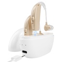 Amplificadores de Aids auditivos para idosos recarregáveis com cancelamento de ruídos Amplificadores de Amplificadores de Ausência de Ausência de Ausências,Adultos Charging Case&Volume Control(1 Pair), Bege C1